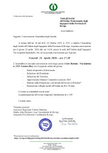 Convocaziona Assemblea degli iscritti